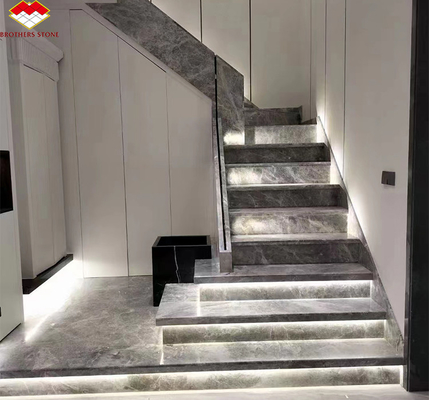 Moderne gepolijste beige marmeren trappen voor hotels en villa's