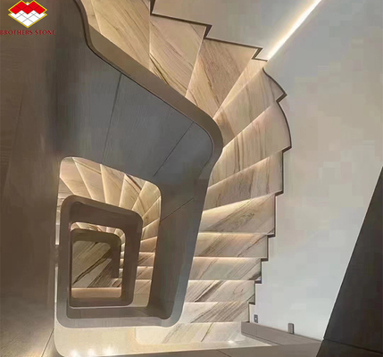 Moderne gepolijste beige marmeren trappen voor hotels en villa's
