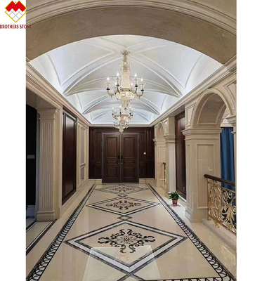 Gepersonaliseerd gesneden waterstraal marmeren inleg medaillon voor moderne villa en hotel