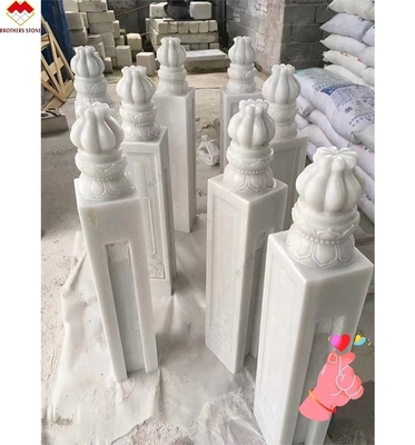 Wit Onyx Marmeren Steen Trap Handrail Op maat gemaakt voor Villa en Huis Decoratieve Baluster
