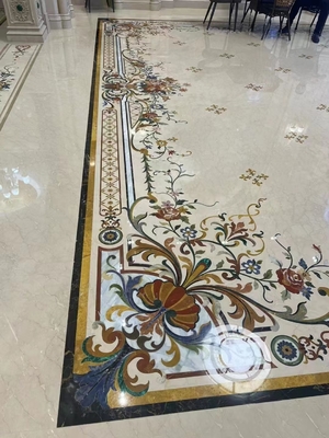 Gepersonaliseerd gesneden waterstraal marmeren inleg medaillon voor moderne villa en hotel