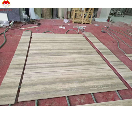 12x24 inch Grote grijze aders Beige travertijn vloerplaat in goede staat in moderne design stijl