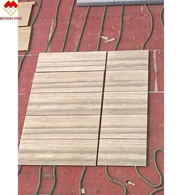 12x24 inch Grote grijze aders Beige travertijn vloerplaat in goede staat in moderne design stijl