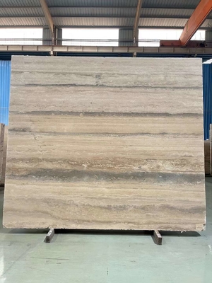12x24 inch Grote grijze aders Beige travertijn vloerplaat in goede staat in moderne design stijl