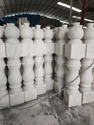 Trappenrails Handgrepen Wit Marmeren Steen Granite Railing Handgrepen Steen Balustrade