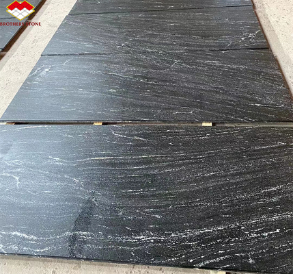 Via Lattea Zwarte Granit Gekleurd Gesneden tegel voor klassiek en elegant vloerpatroon