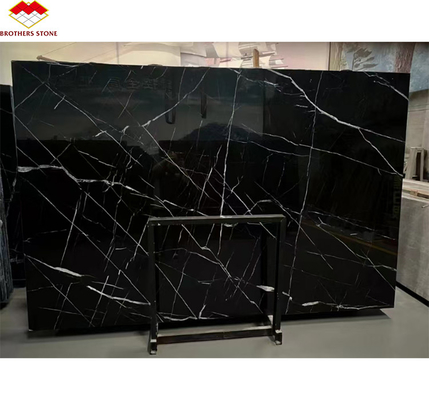 Modern Design Hotel Nero Marquina Big Slab Zimbabwe Zwarte marmeren vloeren en trappen