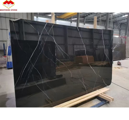 Modern Design Hotel Nero Marquina Big Slab Zimbabwe Zwarte marmeren vloeren en trappen