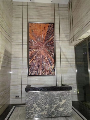 Indoor Wasbak Component Translucent White Gold Vein Hout Look Onyx Marmer Slab voor Grade Wand en vloer tegels