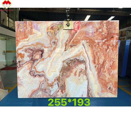 Moderne ontwerp rode draak jade onyx slaag wandpaneel vloertegels voor de graad versiering