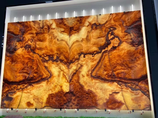 Moderne ontwerp rode draak jade onyx slaag wandpaneel vloertegels voor de graad versiering