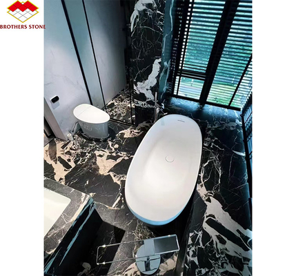 Gepolijst Napoleno Zwart Marmer Glanzend Steen voor Hotel Villa Lang Muur Panel Floor Tile