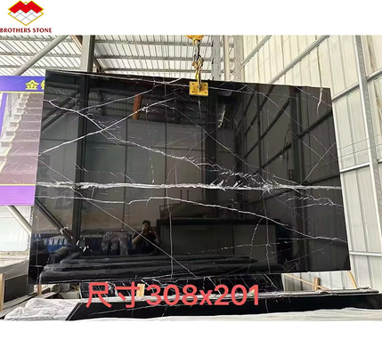 Moderne Nero Marquina Zwart Wit Stipe Marmer Gepolijst Natuurlijke Grote Platen voor Indoor Hotel Villa
