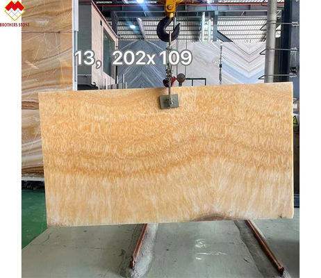 Moderne design Translucent Onyx Beige Marmer Geel Honing Onyx Slab voor Villa Table Top