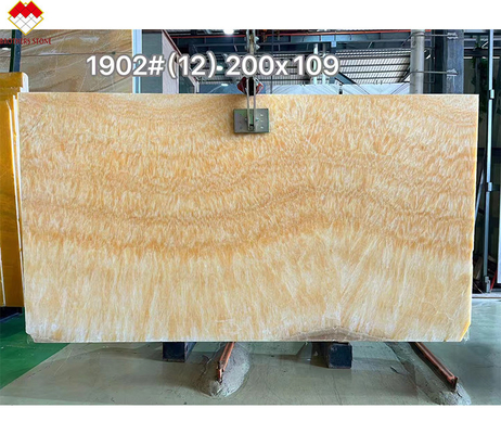 Moderne design Translucent Onyx Beige Marmer Geel Honing Onyx Slab voor Villa Table Top
