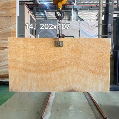 Moderne design Translucent Onyx Beige Marmer Geel Honing Onyx Slab voor Villa Table Top