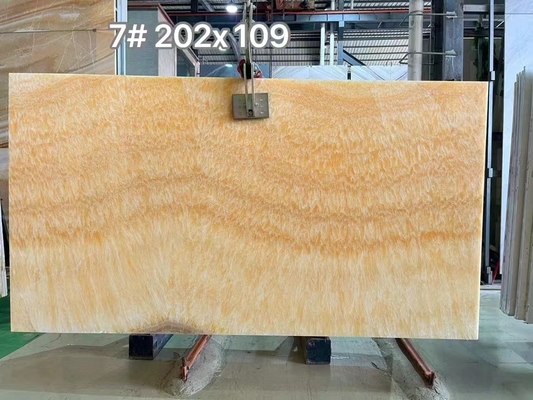 Moderne design Translucent Onyx Beige Marmer Geel Honing Onyx Slab voor Villa Table Top
