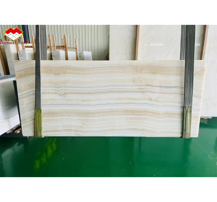 Moderne hotelontwerpstijl Transparent witte jade marmeren plaat voor muur en vloer