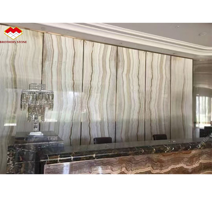 Moderne hotelontwerpstijl Transparent witte jade marmeren plaat voor muur en vloer