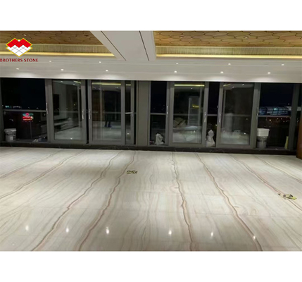 Moderne hotelontwerpstijl Transparent witte jade marmeren plaat voor muur en vloer