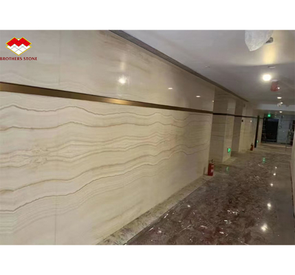 Moderne hotelontwerpstijl Transparent witte jade marmeren plaat voor muur en vloer