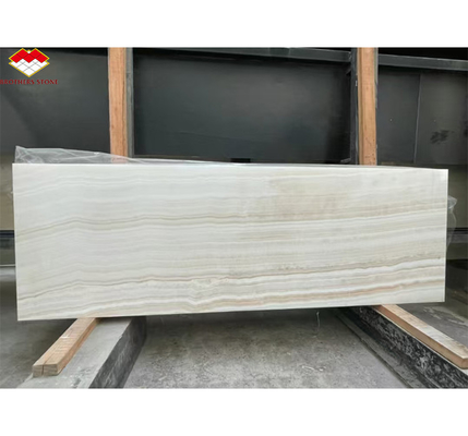 Moderne design hotel badkamer wandpaneel met achtergrondverlichting Natuursteen Wit Onyx Marmer