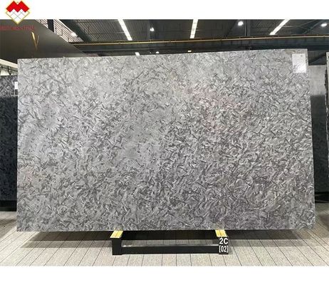 Gepolijste zwarte kwartsit stenen wandvloer voor Versace Donkergrijze keukentafel Vanity