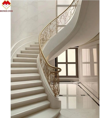 Indoor Cream Beige Marmer Anti-Slip Curved Trap Skirting tegels voor modern design