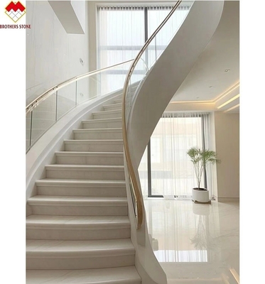 Indoor Cream Beige Marmer Anti-Slip Curved Trap Skirting tegels voor modern design