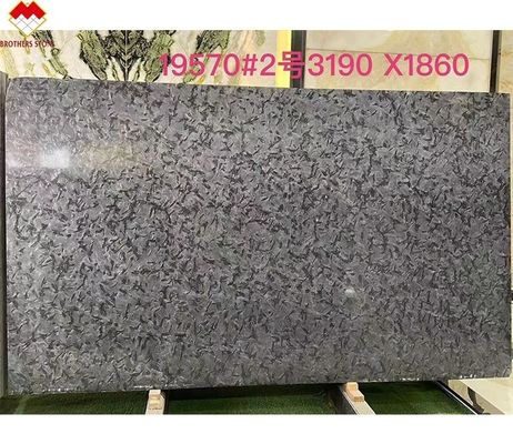 Gepolijste zwarte kwartsit stenen wandvloer voor Versace Donkergrijze keukentafel Vanity