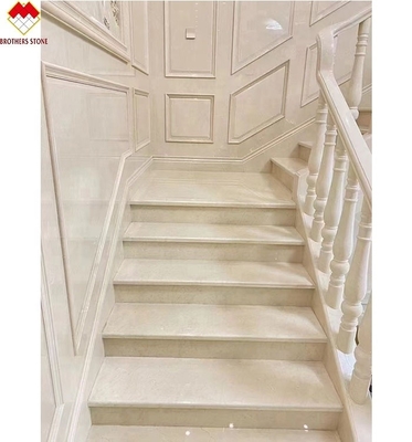 Indoor Cream Beige Marmer Anti-Slip Curved Trap Skirting tegels voor modern design