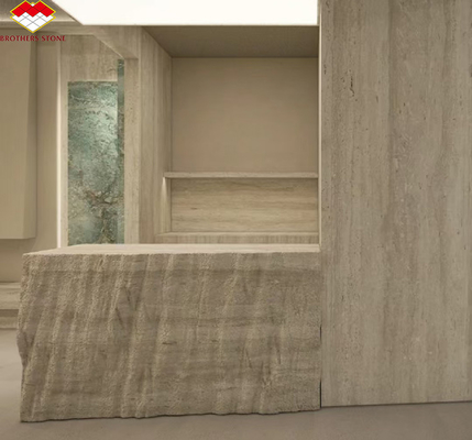 Modern materiaal Beige travertijn met goed gepolijst natuursteen voor wandbekleding tegels