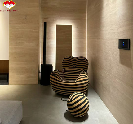 Modern materiaal Beige travertijn met goed gepolijst natuursteen voor wandbekleding tegels
