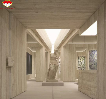 Modern materiaal Beige travertijn met goed gepolijst natuursteen voor wandbekleding tegels