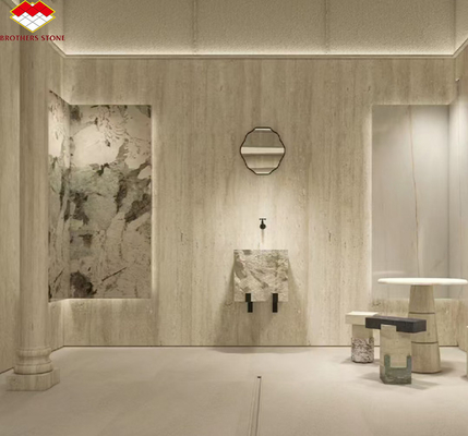 Modern materiaal Beige travertijn met goed gepolijst natuursteen voor wandbekleding tegels