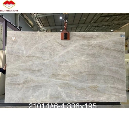 Braziliaanse natuurlijke kristal kwartsit steen licht beige Taj Mahal marmer voor tafelborden 18 mm