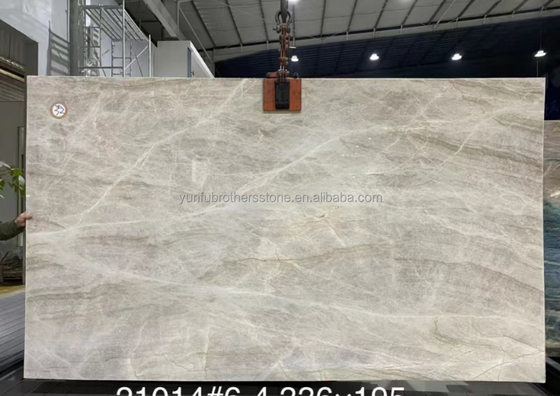 Braziliaanse natuurlijke kristal kwartsit steen licht beige Taj Mahal marmer voor tafelborden 18 mm