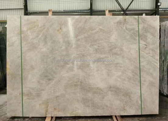 Braziliaanse natuurlijke kristal kwartsit steen licht beige Taj Mahal marmer voor tafelborden 18 mm