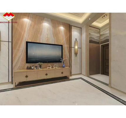 Warm gepolijste Onyx Big Slab Plaat Book Match voor Translucent Stone Veneer Backlit Wand