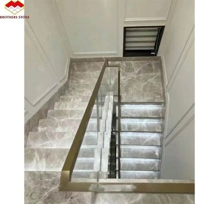 Natuursteen rechte trap Moderne binnenshuis grijze marmeren anti-slip trappen tegels