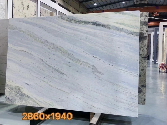 Brazilië Blauw kristal kwartsit Marmeren steen achtergrondverlichting Slab voor moderne ijdelheid toonbank