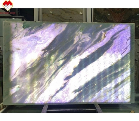 Achtergrondverlichting Blauw Roma Quartzite Steenplaat voor Eettafel Vanity Countertop Wandpaneel