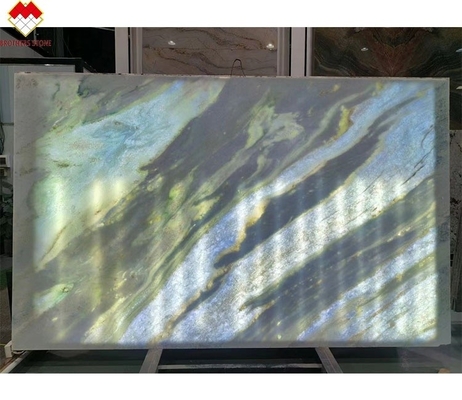 Achtergrondverlichting Blauw Roma Quartzite Steenplaat voor Eettafel Vanity Countertop Wandpaneel