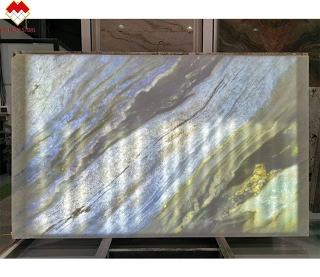 Achtergrondverlichting Blauw Roma Quartzite Steenplaat voor Eettafel Vanity Countertop Wandpaneel