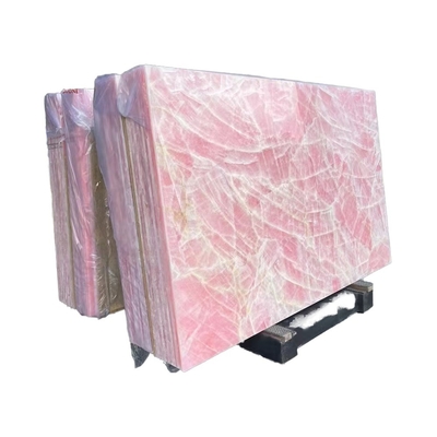 Tafelplank Floor Tile Roze Onyx Marmeren plaat met achtergrondlicht Natuurlijke ijstijd Roze Jade