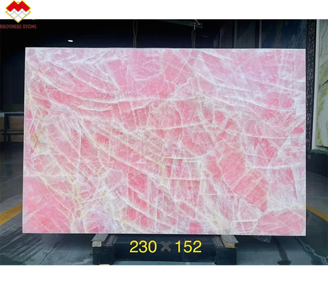 Tafelplank Floor Tile Roze Onyx Marmeren plaat met achtergrondlicht Natuurlijke ijstijd Roze Jade
