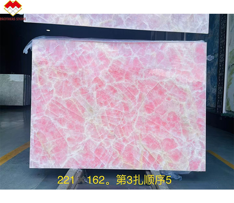 Tafelplank Floor Tile Roze Onyx Marmeren plaat met achtergrondlicht Natuurlijke ijstijd Roze Jade