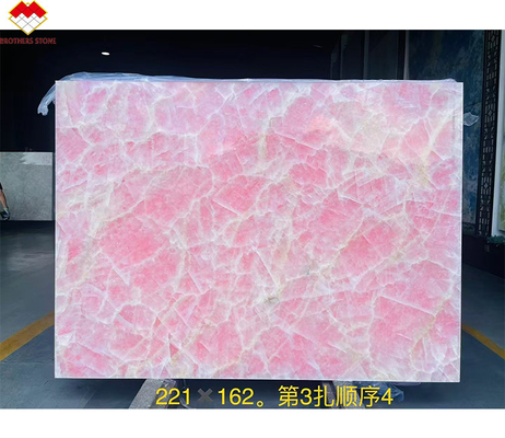 Tafelplank Floor Tile Roze Onyx Marmeren plaat met achtergrondlicht Natuurlijke ijstijd Roze Jade