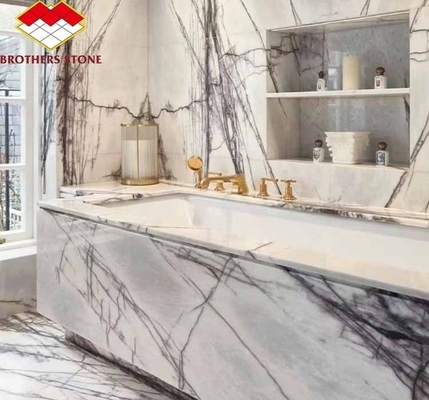 Natuurlijke steen voor de trappen Modern geurige sneeuw Plum Home Steen vorm Big Slab
