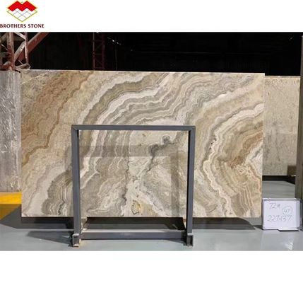 Gepolijste doorschijnende onyxsteen Modern ontwerp voor natuurlijke achtergrondverlichting Jade inkt Marmer Big Slab